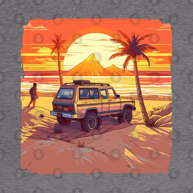 Relaxing Stroll Along the Beach by Synth Print